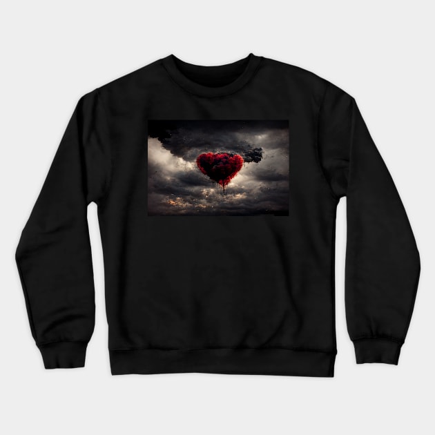 Broken Heart in the Clouds /  Broken Hearts Unwind Designs Crewneck Sweatshirt by Unwind-Art-Work